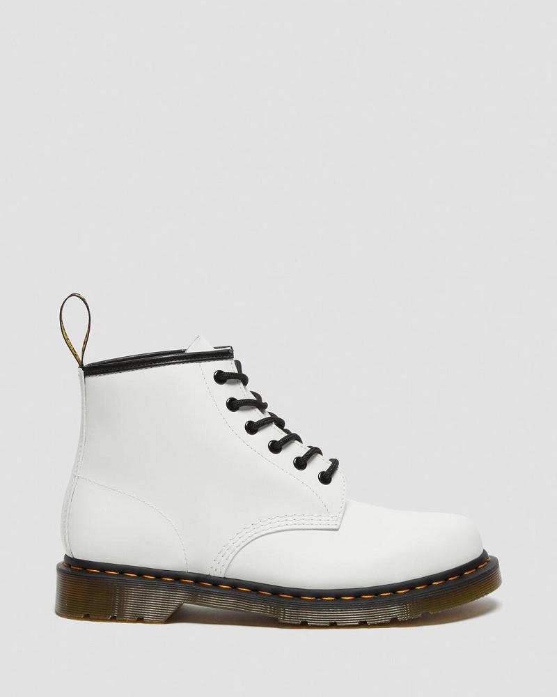 Botines Dr Martens 101 Yellow Stitch Smooth Cuero Hombre Blancos | MX 387HAP